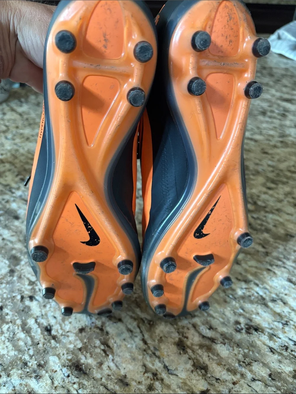 Nike Men’s Hypervenom Orange and Black Athletic Soccer Shoes